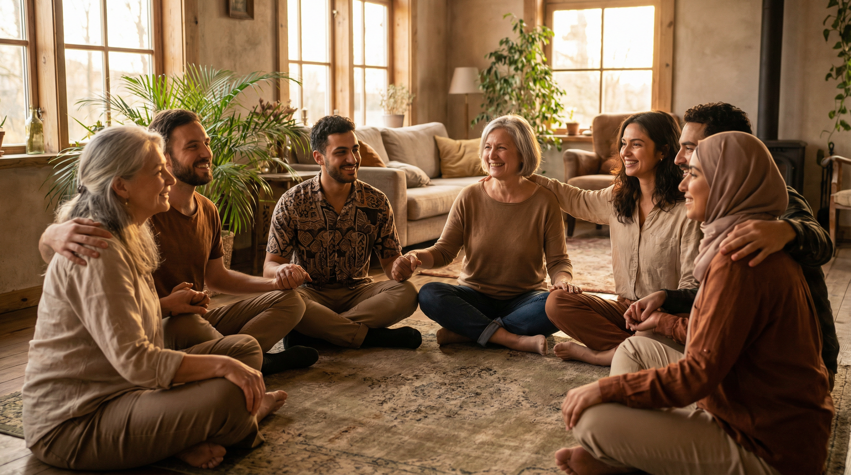 Menschen helfen zusammen